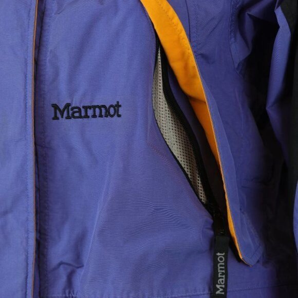 Marmot Women's Small Purple Black Hooded Water Resistant Shell Jacket - Picture 6 of 13